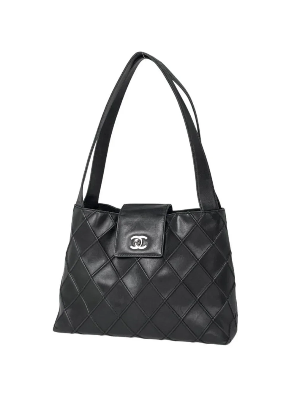 Chanel Tote CC Logo Cosmos Line Leather Black
